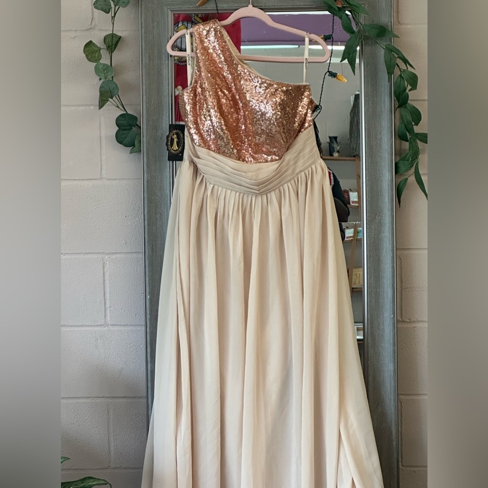 rose gold & champagne Bridesmaid dress